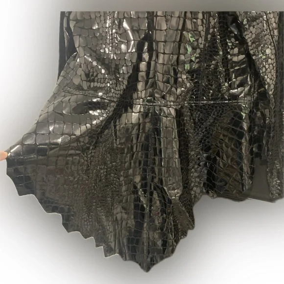 Hysideis | Genuine Italian Leather Black Crocodile Pattern Jacket | EU 44 - Picture 4 of 10